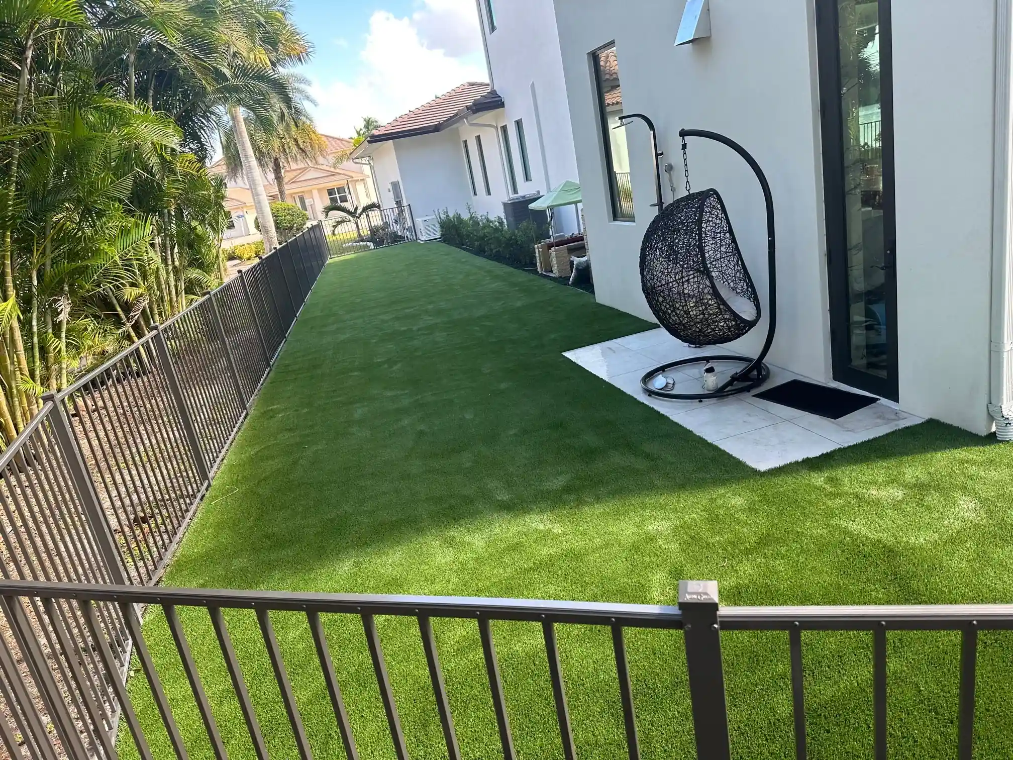 residential artificial grass lawn
