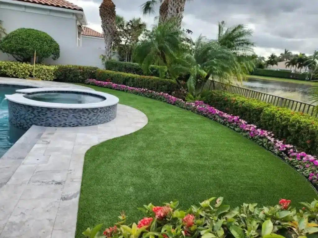residential artificial grass lawn