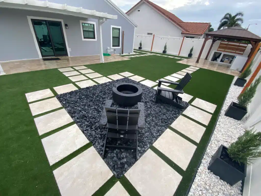 residential artificial grass lawn