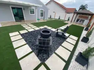 residential artificial grass lawn
