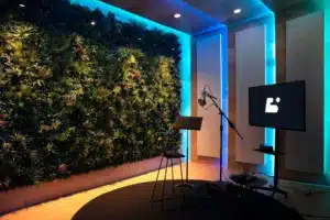 Recording studio artificial green wall from SYNLawn in West Palm Beach, FL