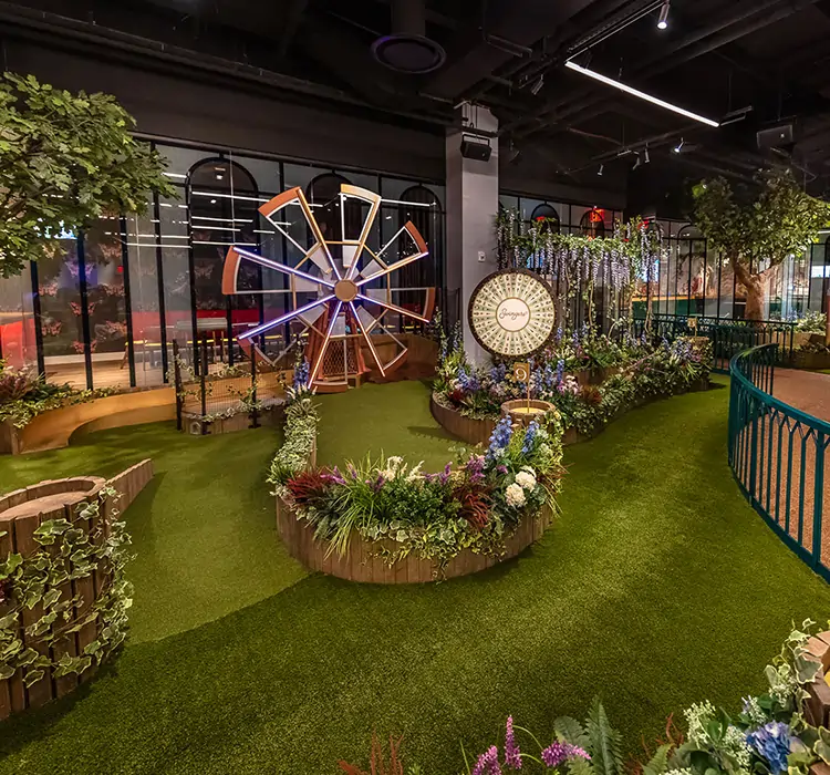 Indoor mini golf course installed by SYNLawn