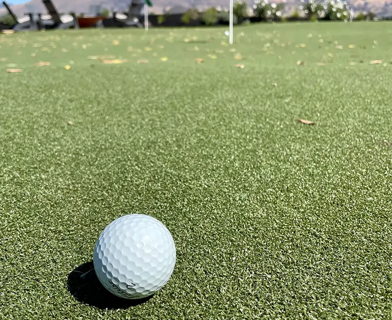Golf ball on artificial grass from SYNLawn