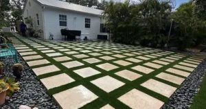 residential artificial grass lawn in West Palm Beach, FL
