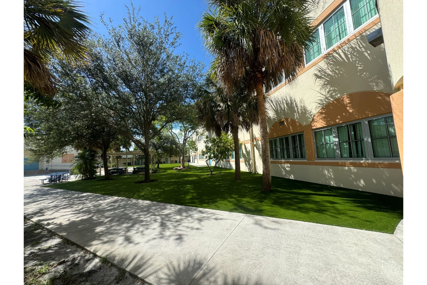 Artificial grass school lawn installation from SYNlawn West Palm Beach