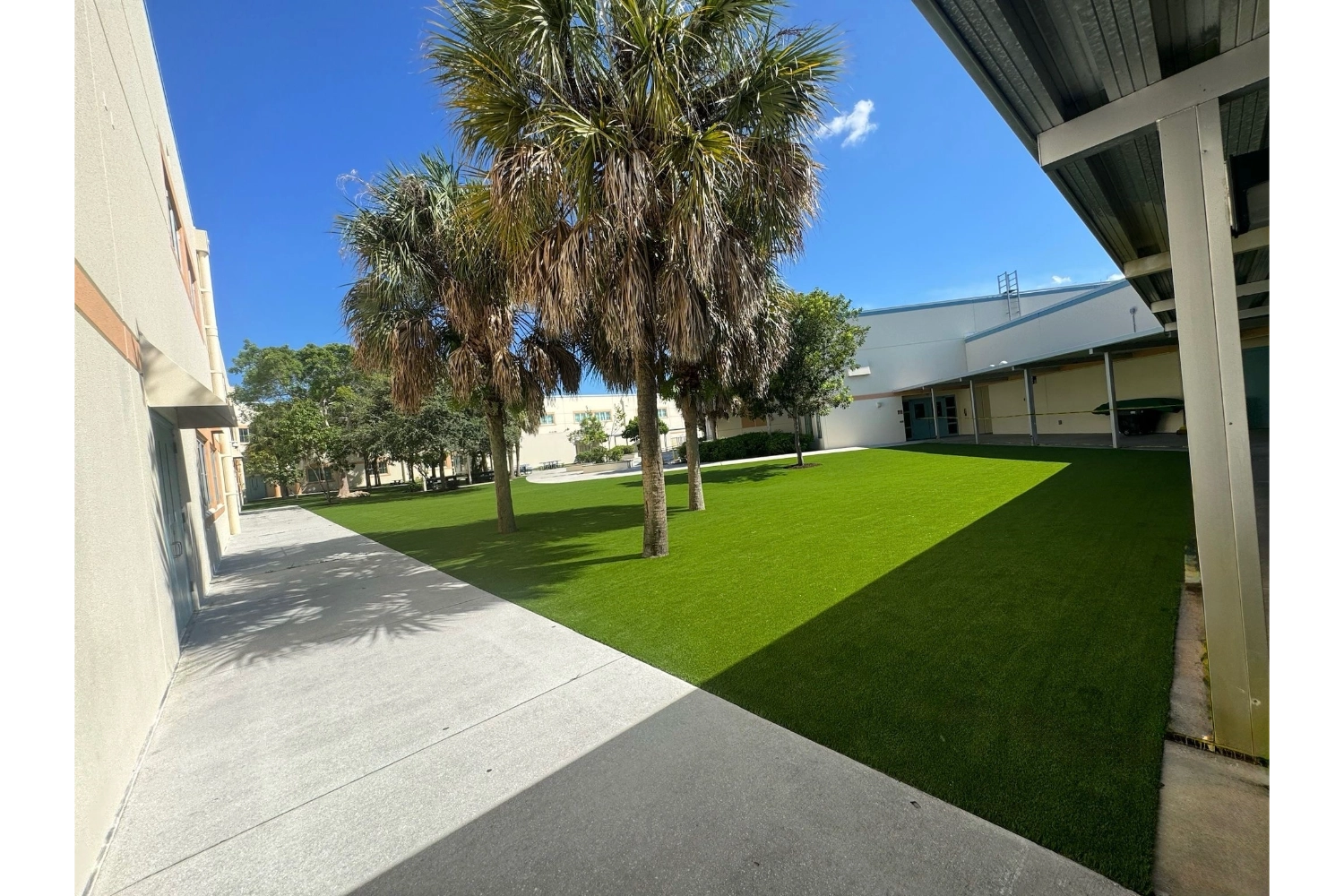 Artificial grass school lawn installation from SYNlawn West Palm Beach