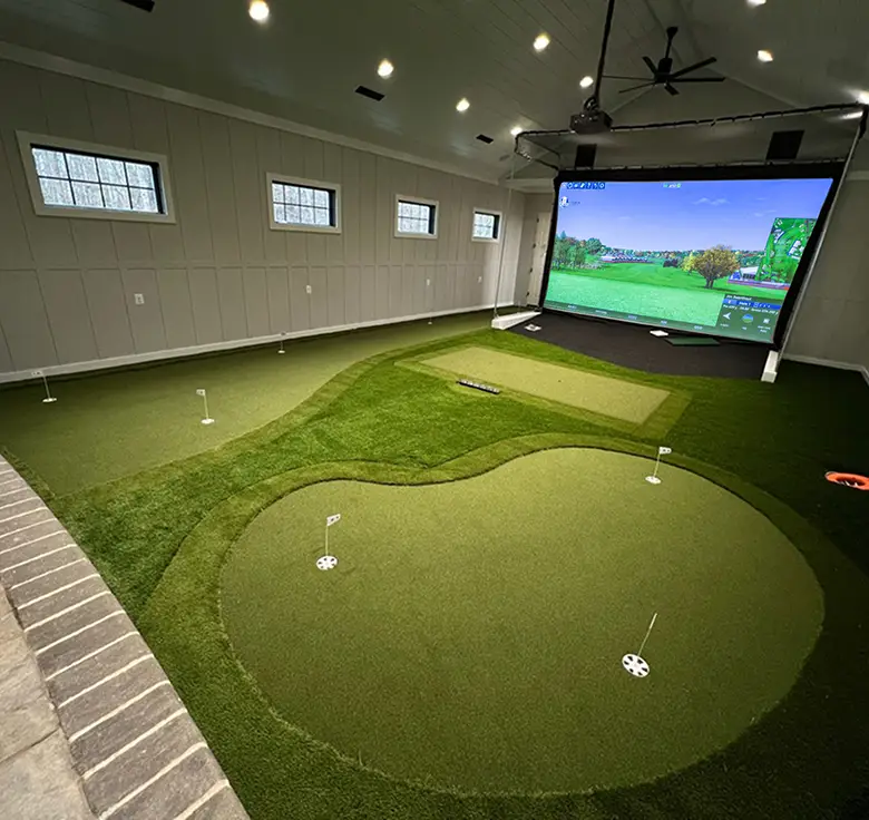 Golf simulator turf installed by SYNLawn West Palm Beach