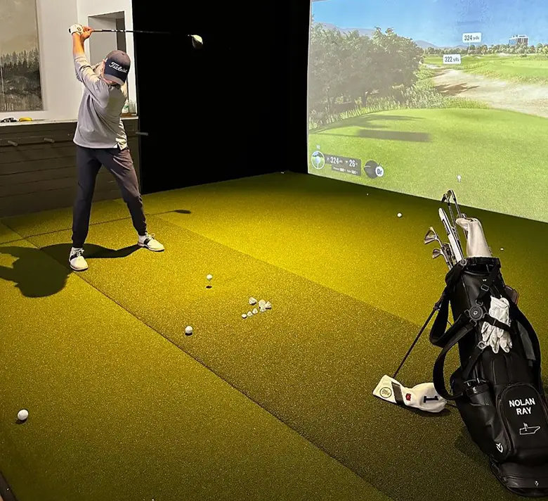 Golf simulator turf installed by SYNLawn West Palm Beach
