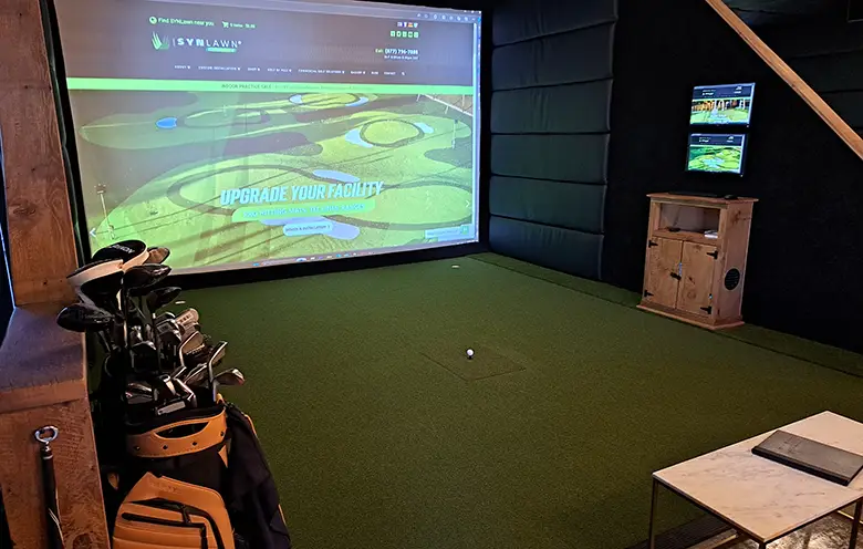 Golf simulator turf installed by SYNLawn West Palm Beach